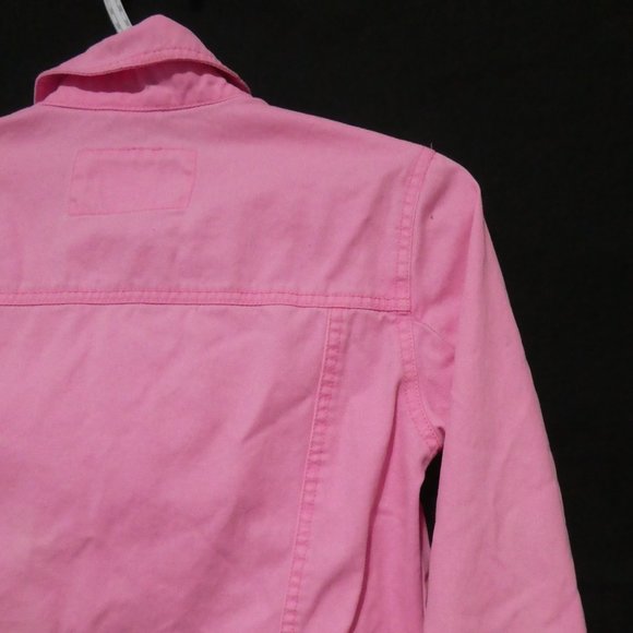 HURLEY | xs extra small | Classic Pink Denim Jacket with Black Buttons | GUC - Picture 12 of 16